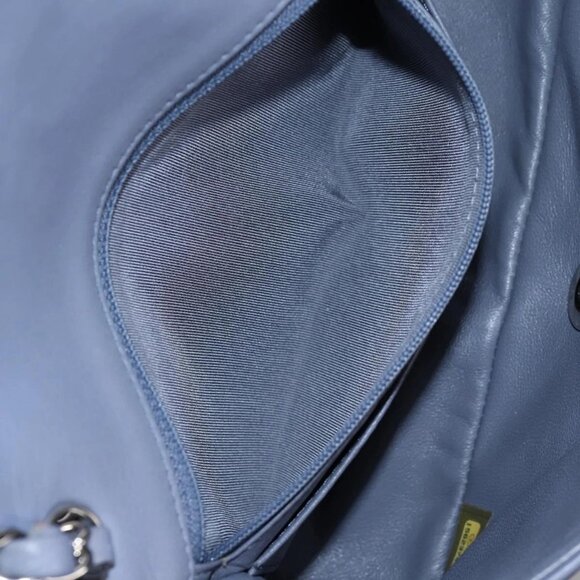 CHANEL Matelasse Chain Shoulder Bag Lamb Skin Purple Silver CC Auth 132927V - Picture 12 of 16